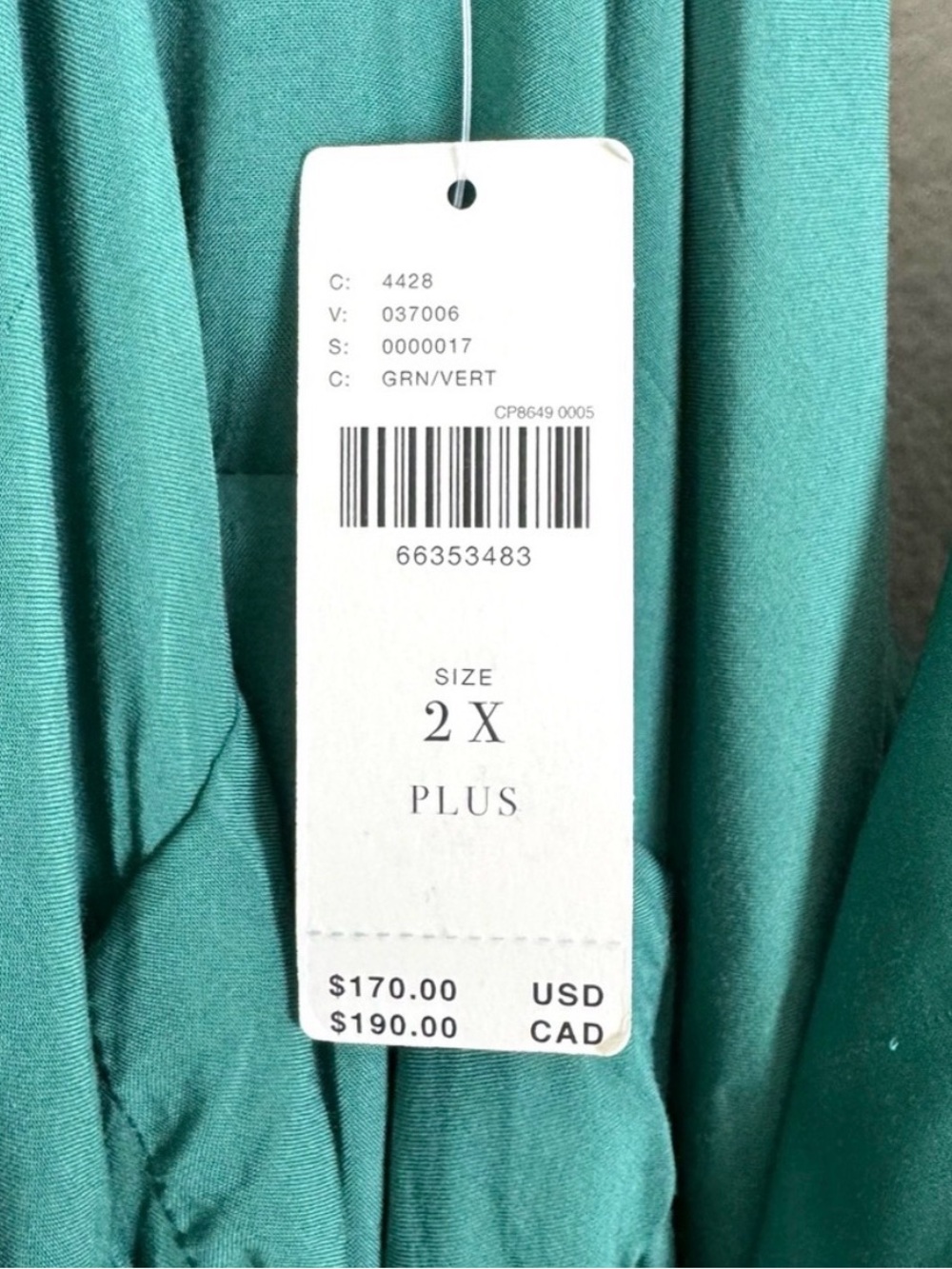 NWT Anthropologie Ruffle Sleeve Wrap Maxi Dress Teal Green Size 2X - Picture 4 of 4